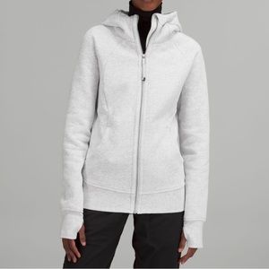 lululemon full zip scuba hoodie light grey size 2
